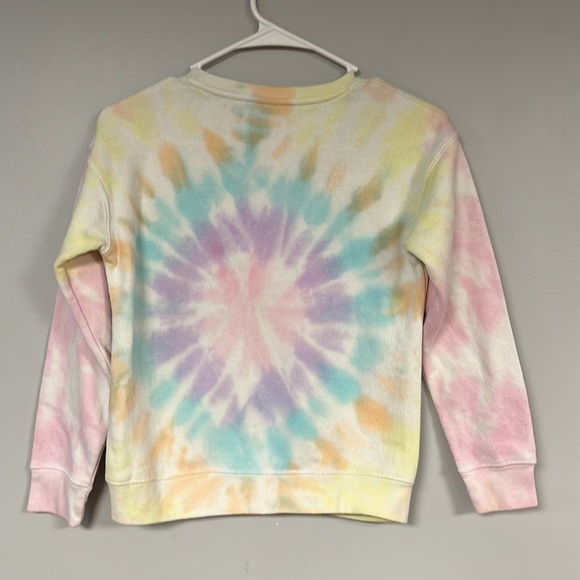 Dreamsicle Kids Pastel  Multicolor Spiral Tie Dye Pullover Sweatshirt,  L - Picture 3 of 5